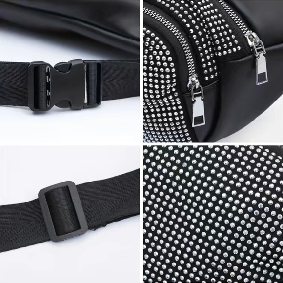 Silver Studded Crossbody Bag - Picture 7 of 11